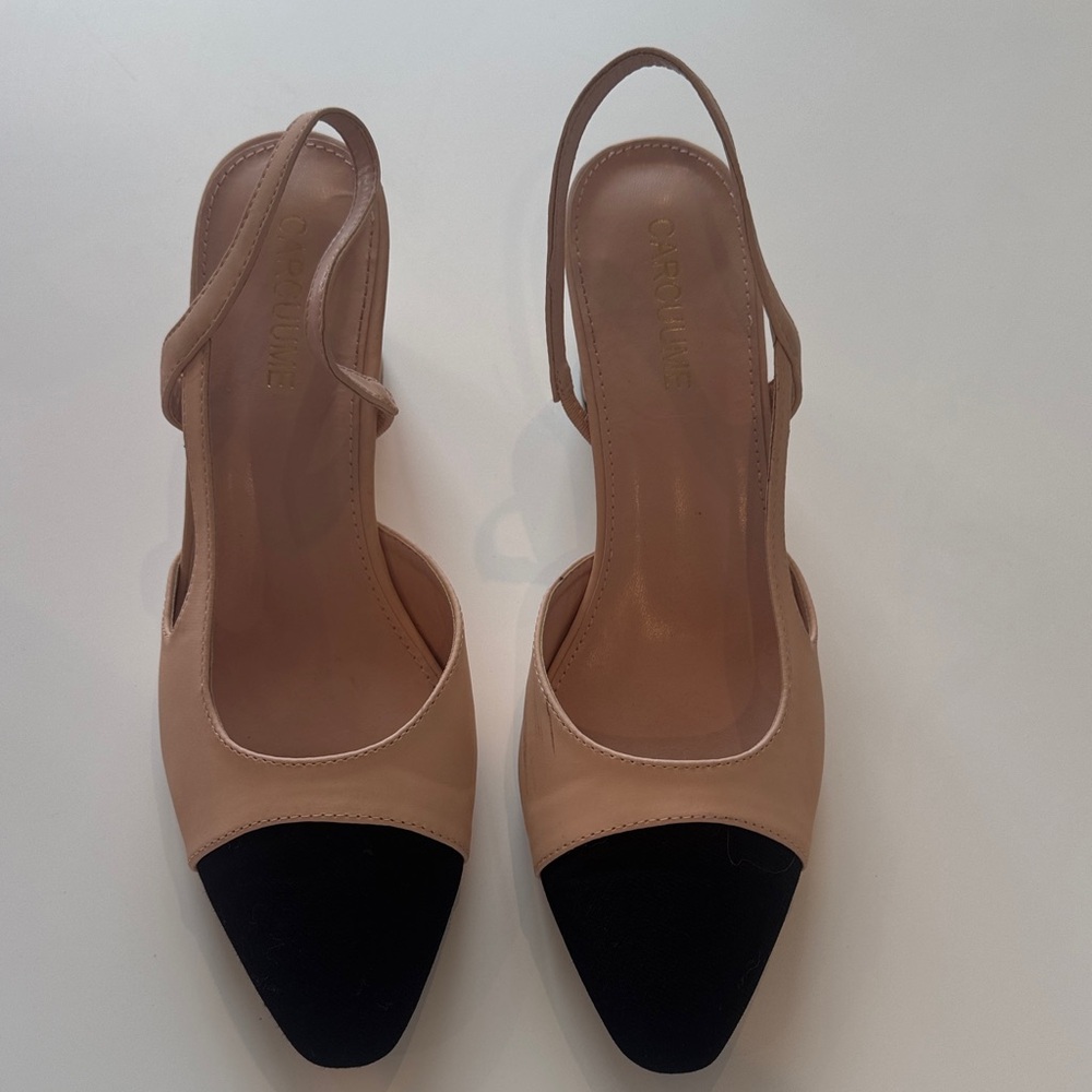 Women's Elegant Black and Cream Heels